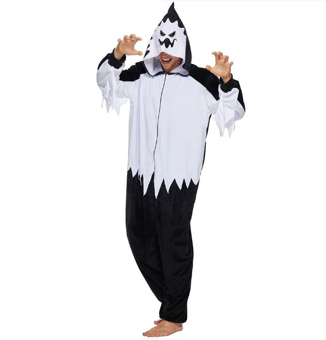 Halloween adult white ghost plush hooded pajamas horror ghost costume