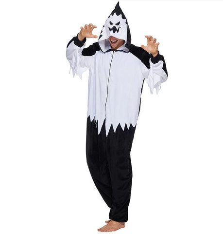 Halloween adult white ghost plush hooded pajamas horror ghost costume