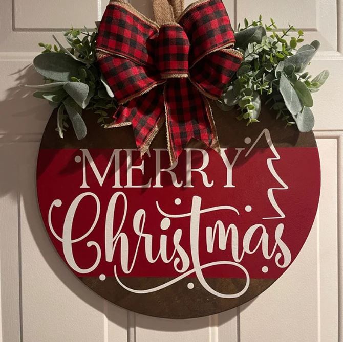 Christmas wooden pendant