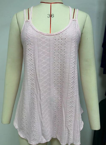 Solid color round neck women's base camisole vest
