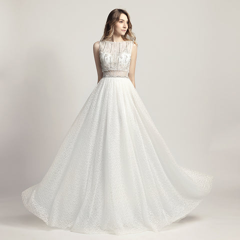 Charming Pink Sleeveless A - Line Ball Gown with Embellished Bodice and Tulle Prom Dress,LX446