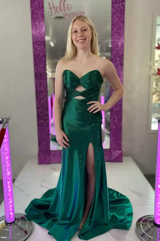 Cute Mermaid Sweetheart Pink Slit Prom Dress