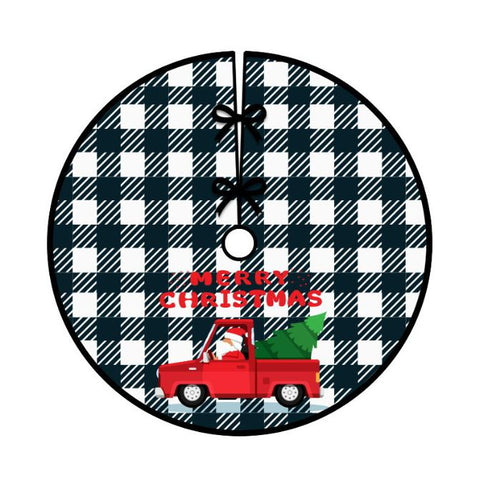 Short plush Christmas tree skirt