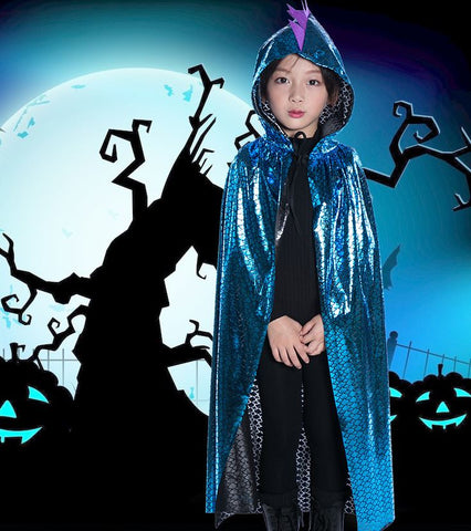 Halloween children's dinosaur hot stamping hooded canopy performance costume