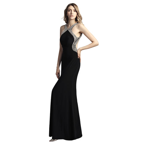 Glamorous Emerald Green Halter Mermaid Gown Embellished Straps and High Slit Prom Dress, LX451