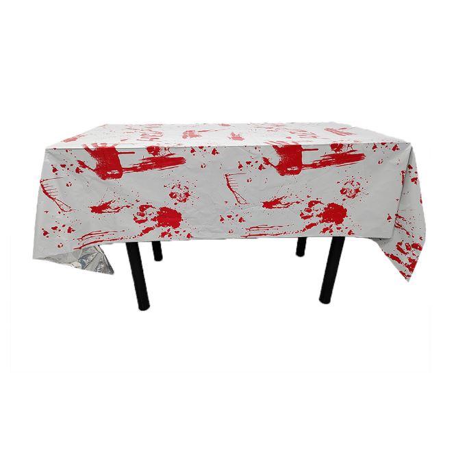 Halloween Party Decoration Disposable Aluminum Film Blood Handprint Tablecloth