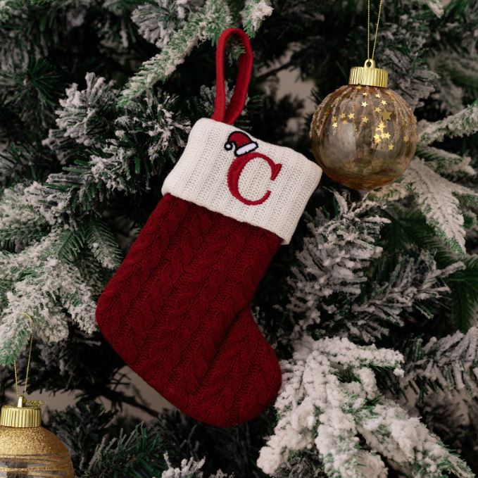 Red Knitted Christmas Letter Socks Christmas Tree Pendant