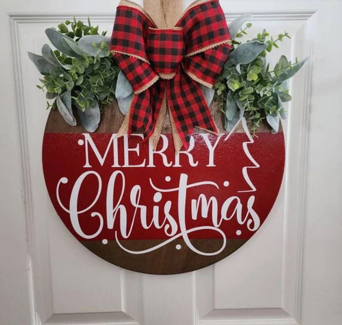 Christmas wooden pendant
