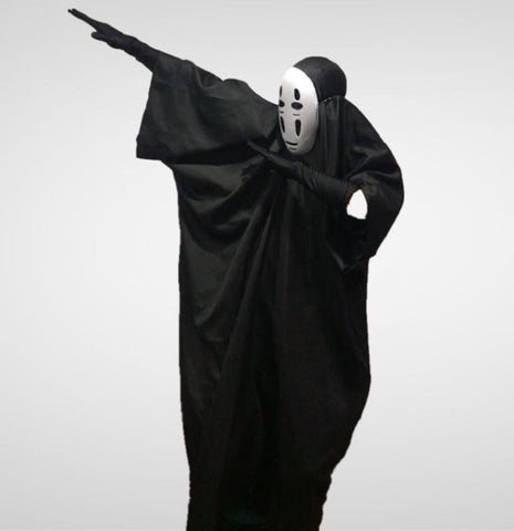 Faceless male cosplay anime mask gloves and ghost costumes cloak performance costumes