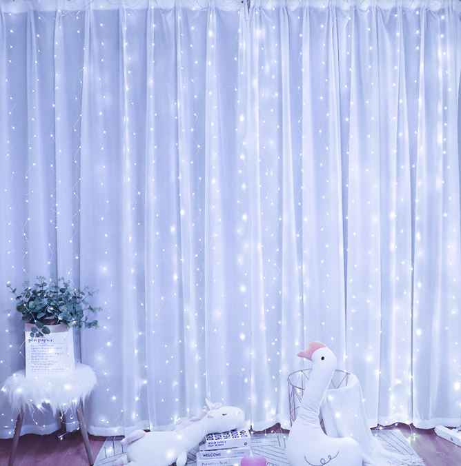 Christmas remote control timed USB LED curtain light string