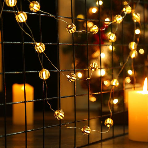 Battery powered LED Christmas string copper wire light