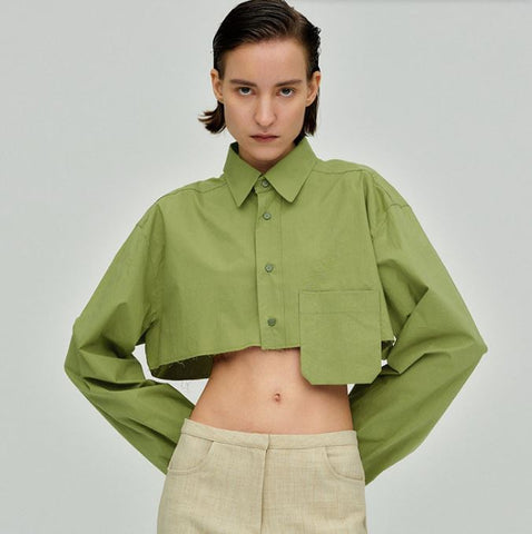 Spring New Irregular Splicing Shirt