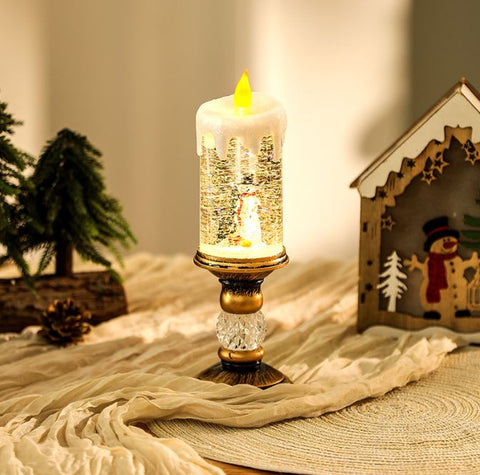Christmas decoration with water filled candle ornaments