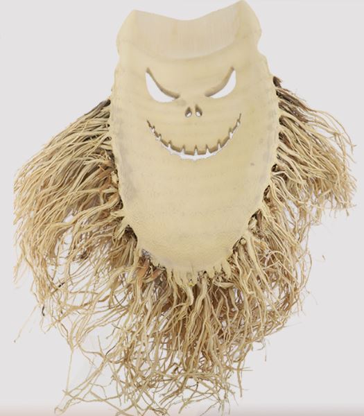 Halloween Bamboo Carving Skeleton Mask Bamboo Root Carving Pendant