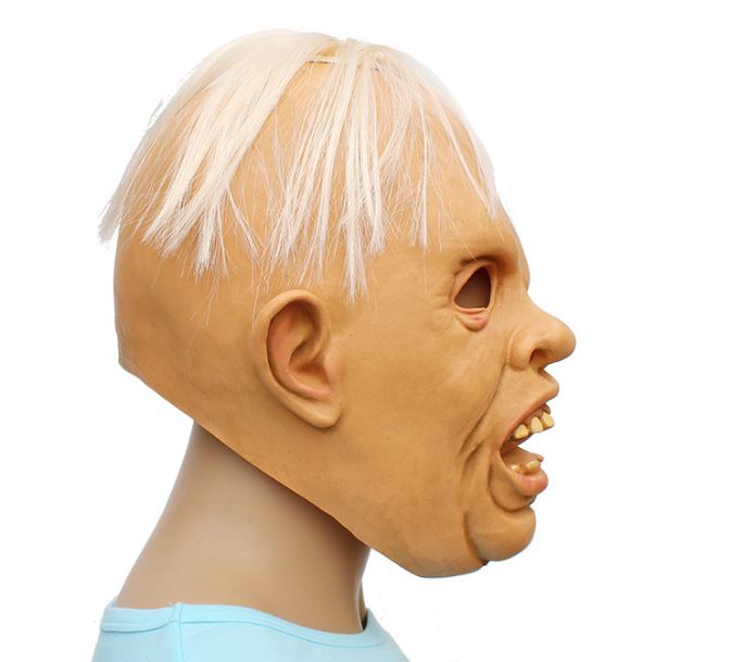 Halloween funny party slanted eyed monster latex mask headgear