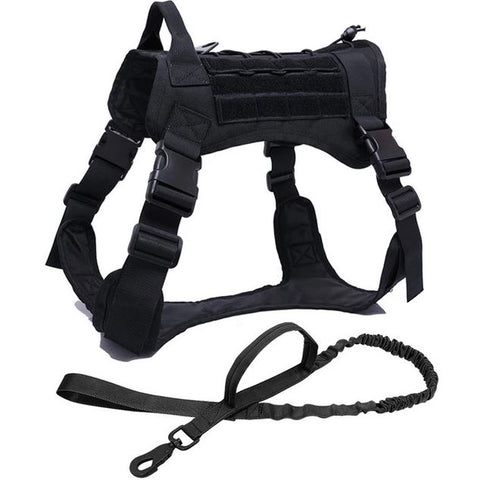 Pet tactical chest and back nylon traction rope