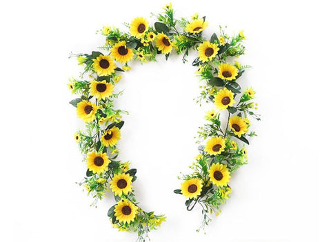 Simulated Sunflower Vine Christmas Wreath