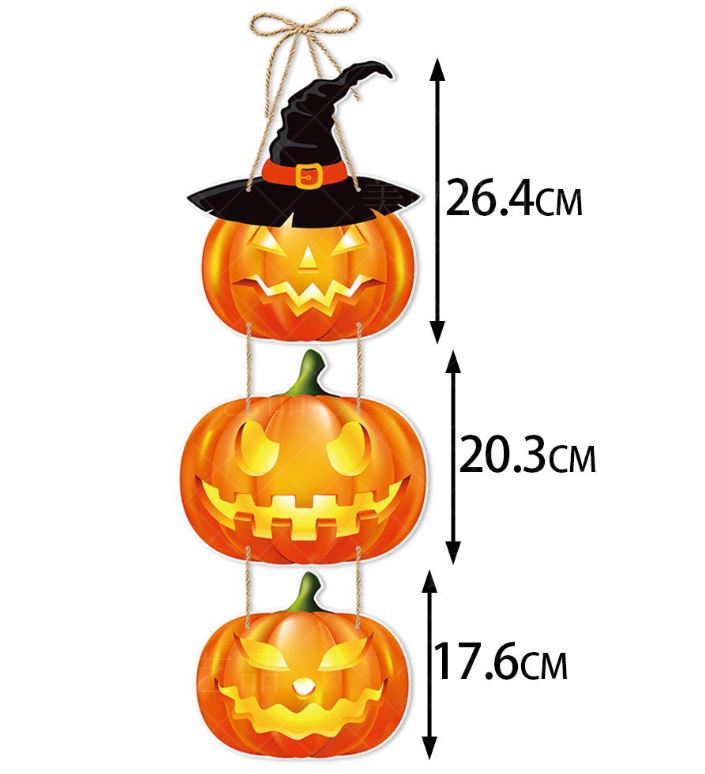Halloween Wooden Pumpkin Bat Courtyard Wall Pendant Decoration Arts and Crafts