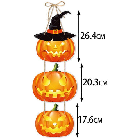 Halloween Wooden Pumpkin Bat Courtyard Wall Pendant Decoration Arts and Crafts