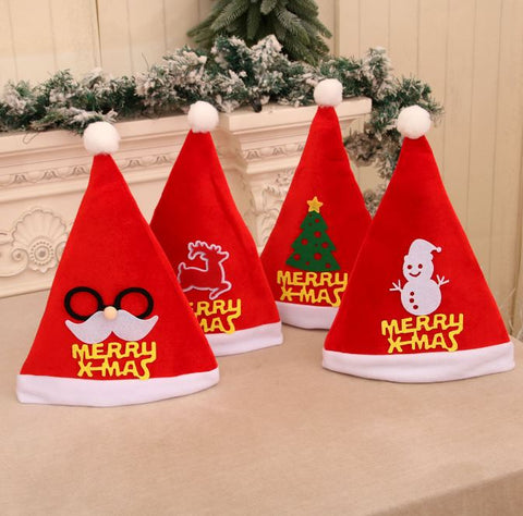 Silk velvet decal adult Christmas hat
