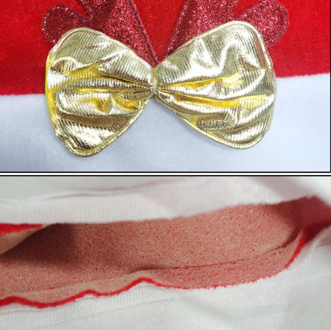 Adult Golden Velvet Antlers Christmas Hat