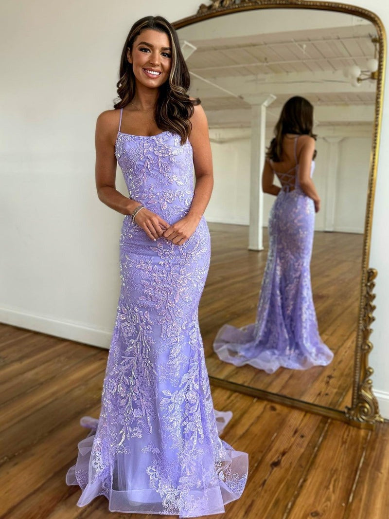 Lace Mermaid Scoop  Prom Dress