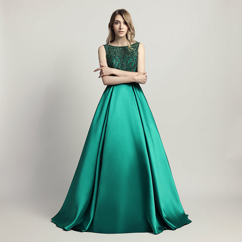 Glamorous Red Sleeveless A - Line Ball Gown with Embroidered Bodice  Prom Dress,LX443