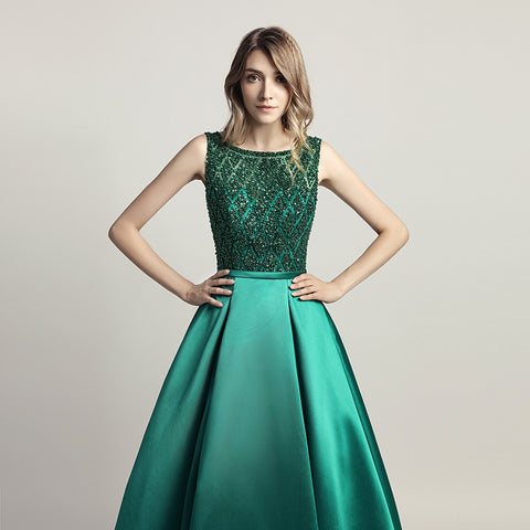 Glamorous Red Sleeveless A - Line Ball Gown with Embroidered Bodice  Prom Dress,LX443