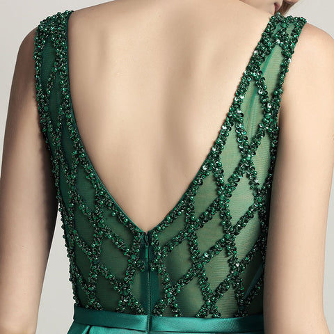 Glamorous Red Sleeveless A - Line Ball Gown with Embroidered Bodice  Prom Dress,LX443