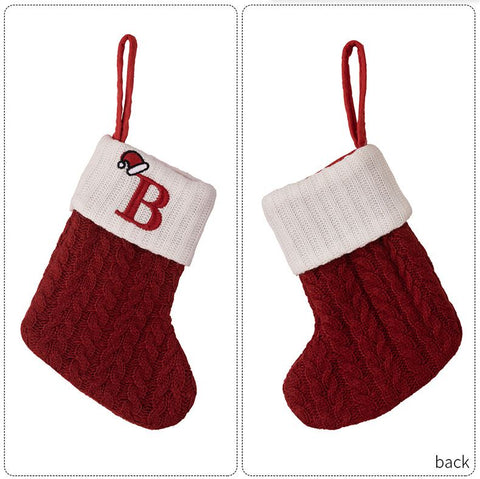 Red Knitted Christmas Letter Socks Christmas Tree Pendant