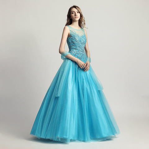 Elegant Pink Tulle Prom Dress with Delicate Embroidered Bodice - Sleeveless & Flowing Gown ,LX425