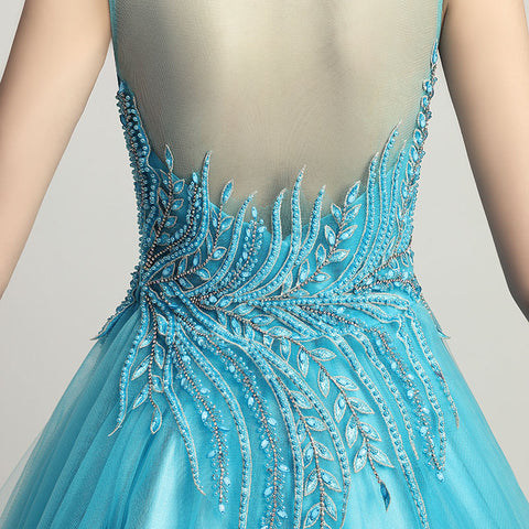 Elegant Pink Tulle Prom Dress with Delicate Embroidered Bodice - Sleeveless & Flowing Gown ,LX425