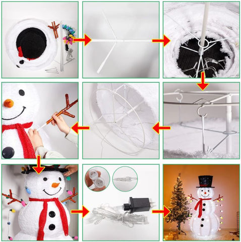 Christmas luminous folding snowman decoration holiday ornament