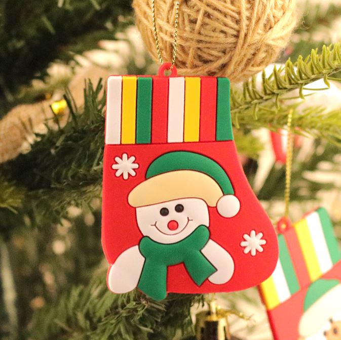 Christmas tree soft rubber socks pendant