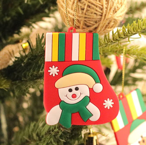 Christmas tree soft rubber socks pendant