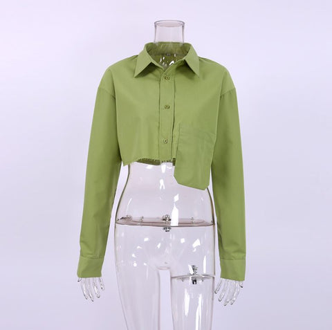Spring New Irregular Splicing Shirt