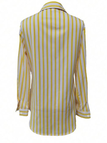 Autumn new striped loose long sleeved shirt