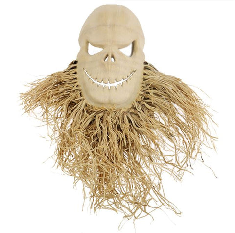 Halloween Bamboo Carving Skeleton Mask Bamboo Root Carving Pendant