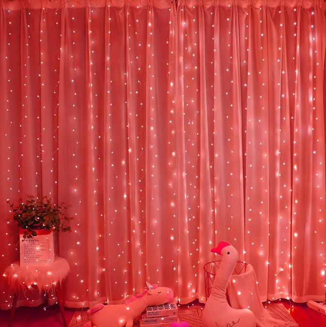 Christmas remote control timed USB LED curtain light string