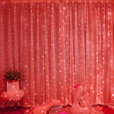 Christmas remote control timed USB LED curtain light string