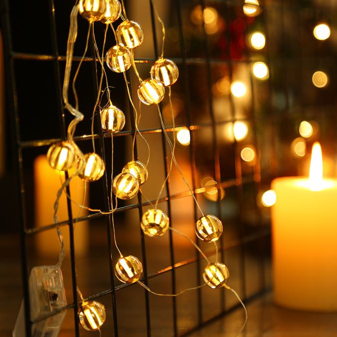 Battery powered LED Christmas string copper wire light