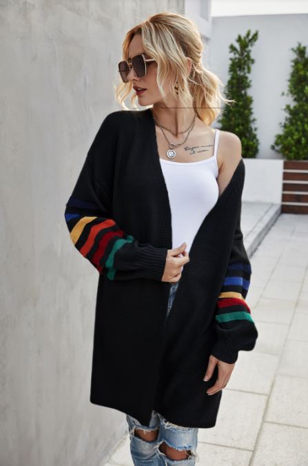 2024 Autumn/Winter Splicing Loose Large Knitted Jacket