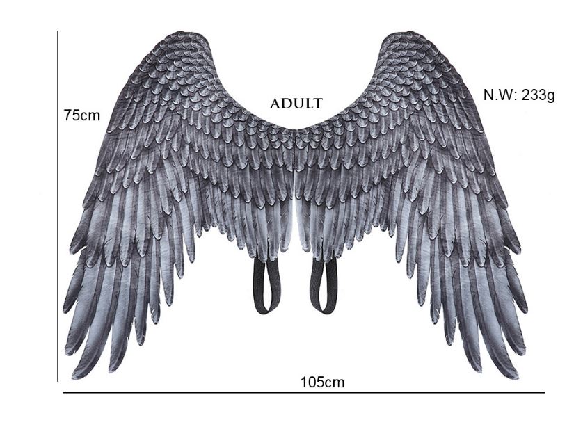 White adult angel wings Halloween party supplies