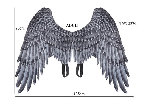 White adult angel wings Halloween party supplies