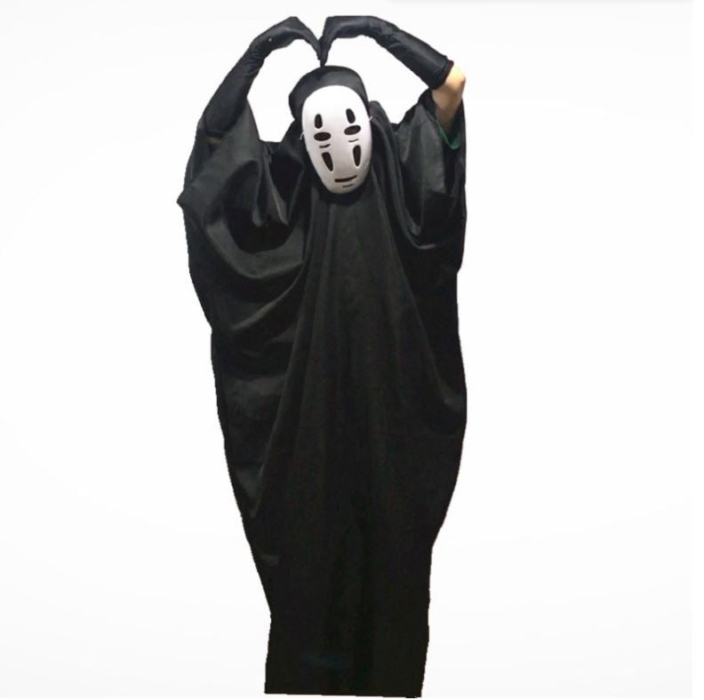 Faceless male cosplay anime mask gloves and ghost costumes cloak performance costumes