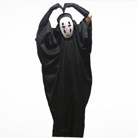 Faceless male cosplay anime mask gloves and ghost costumes cloak performance costumes