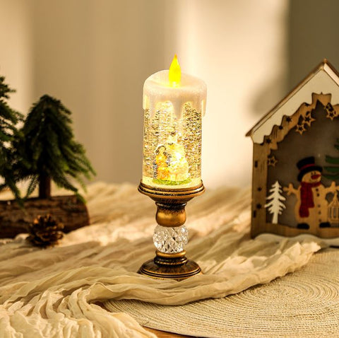 Christmas decoration with water filled candle ornaments