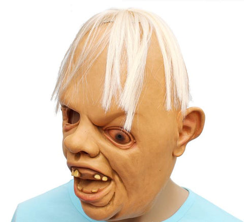 Halloween funny party slanted eyed monster latex mask headgear
