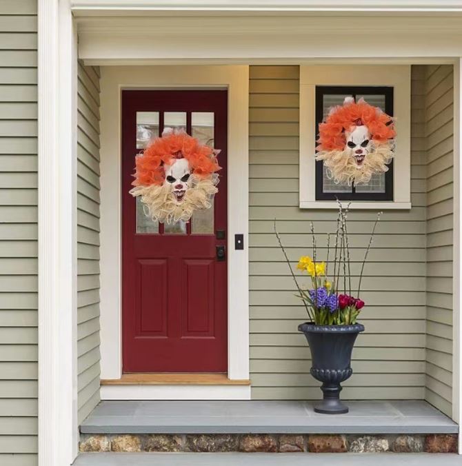 Halloween Joker Resurrection Decoration Wreath Door Decoration Wall Hanging