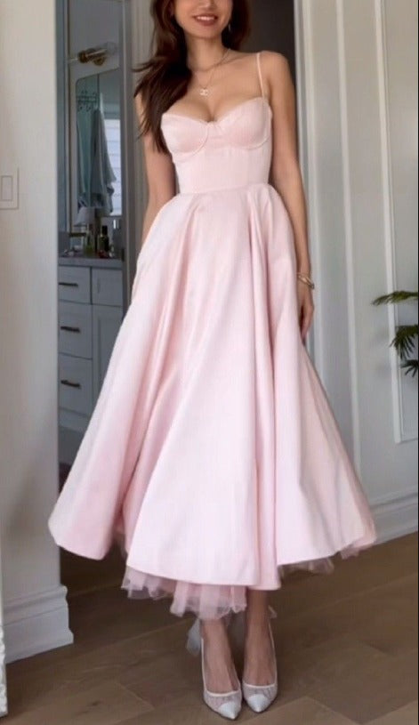 A Line Pink Prom Dresses,Formal Evening Dresses